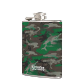 Camouflage Leger Militaire Aangepaste Naam Heupfles (Links)