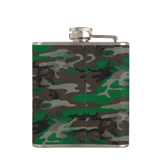 Camouflage Leger Militaire Aangepaste Naam Heupfles (Achterkant)