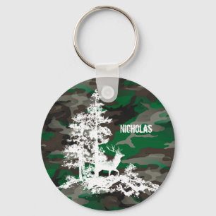 Camouflage Leger militaire Douanenaam Deer Stag Sleutelhanger