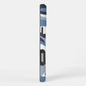 Camouflage Leger Monogram Blauw iPhone Hoesje (Rechterkant)