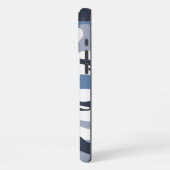 Camouflage Leger Monogram Blauw iPhone Hoesje (Linkerkant)