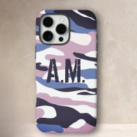 Camouflage Leger Monogram Blauw Roze
