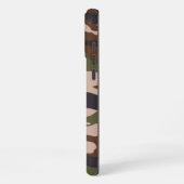 Camouflage Leger Monogram Bruin Groen iPhone Hoesje (Linkerkant)