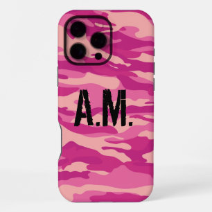 Camouflage Leger Monogram Roze iPhone 16 Pro Max Hoesje