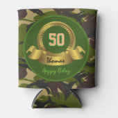 Camouflage legergroen 50th Birthday / hunter party Blikjeskoeler (Voorkant)