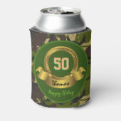 Camouflage legergroen 50th Birthday / hunter party Blikjeskoeler (Blikje Achterkant)