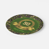 Camouflage legergroen 50th Birthday / hunter party Papieren Bordje (Gekanteld)