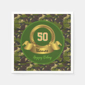 Camouflage legergroen 50th Birthday / hunter party Servet (Voorkant)