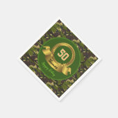 Camouflage legergroen 50th Birthday / hunter party Servet (Hoek)