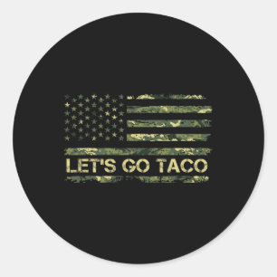 Camouflage Let's Go Taco Betekenis Trump Taco meme Ronde Sticker