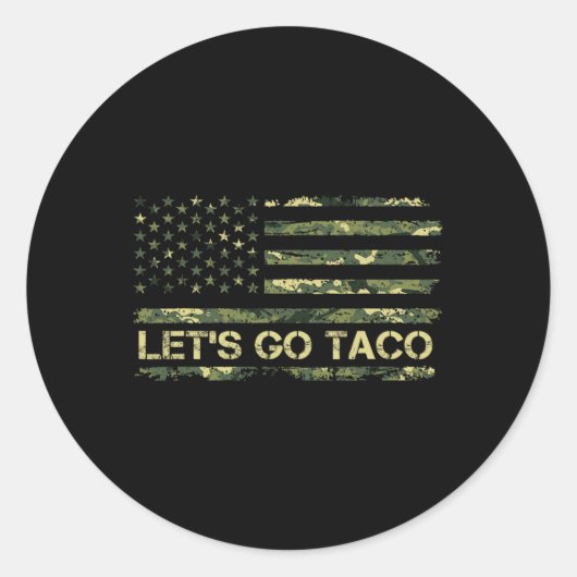 Camouflage Let's Go Taco Betekenis Trump Taco meme Ronde Sticker (Voorkant)