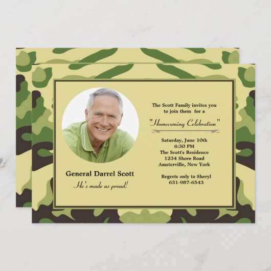 Camouflage Lijst - Foto militaire uitnodiging (Voorkant / Achterkant)