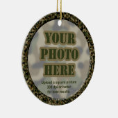 Camouflage-Lijst-sierbloem (tweezijdig) Keramisch Ornament (Rechts)