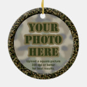 Camouflage-Lijst-sierbloem (tweezijdig) Keramisch Ornament (Achterkant)