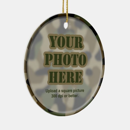 Camouflage-Lijst-sierbloem (tweezijdig) Keramisch Ornament (Rechts)