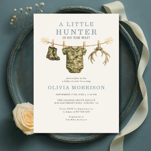 Camouflage Little Hunter Waslijn Jongen Baby Showe Kaart