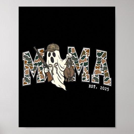 Camouflage Mallard Duck Retro Camo Hunting Mama Ha Poster (Voorkant)