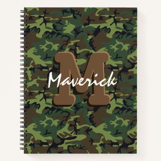 Camouflage Masculine Boy Army Notitieboek (Voorkant)