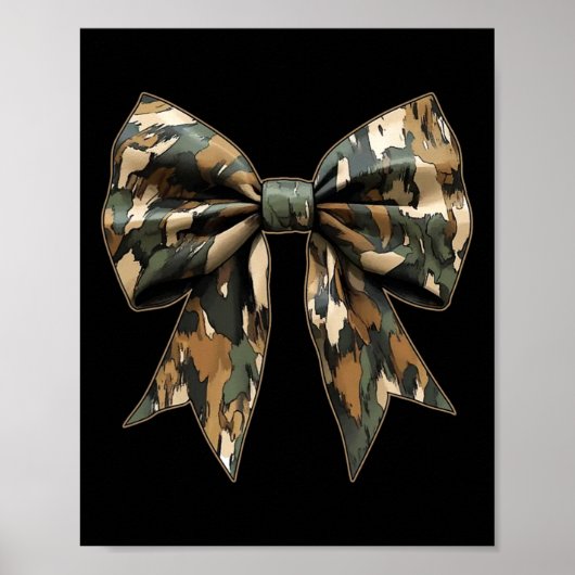 Camouflage Meisjes Camo Bow Camo Coquette Bow Hunt Poster (Voorkant)