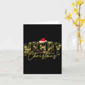 Camouflage Merry Christmas Santa Hat Xmas Pajamas Kaart (Gele Bloem)