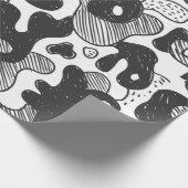 camouflage met abstracte doedelstijl, zwart cadeaupapier (Hoek)