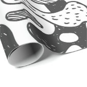 camouflage met abstracte doedelstijl, zwart cadeaupapier (Rol Hoek)