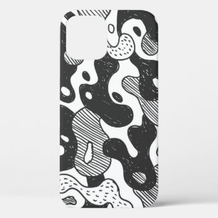 camouflage met abstracte doedelstijl, zwart Case-Mate iPhone case