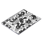 camouflage met abstracte doedelstijl, zwart notitieboek (Linkerzijde)