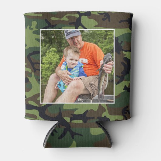 Camouflage met foto blikjeskoeler (Voorkant)