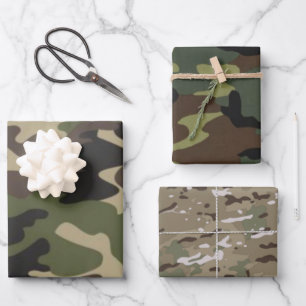 Camouflage met meerdere kleuren, militair patroon inpakpapier vel