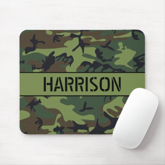 Camouflage met monogram muismat (Met muis)