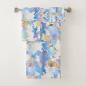 Camouflage Metallic Roze Blauw Goud Abstract Bad Handdoek (Insitu)
