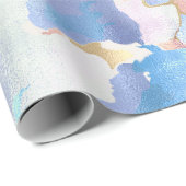 Camouflage Metallic Roze Blauw Goud Abstract Cadeaupapier (Rol Hoek)