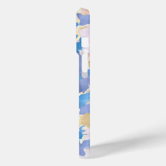 Camouflage Metallic Roze Blauw Goud Abstract Case-Mate iPhone Case (Achterkant / Links)