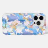 Camouflage Metallic Roze Blauw Goud Abstract Case-Mate iPhone Case (Achterkant (horizontaal))