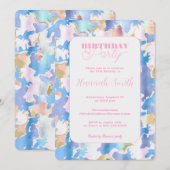 Camouflage Metallic Roze Blauw Goud Abstract Kaart (Voorkant / Achterkant)