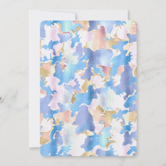 Camouflage Metallic Roze Blauw Goud Abstract Kaart (Achterkant)