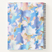 Camouflage Metallic Roze Blauw Goud Abstract Notitieboek (Achterkant)