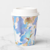 Camouflage Metallic Roze Blauw Goud Abstract Papieren Bekers (Achterkant)