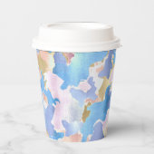 Camouflage Metallic Roze Blauw Goud Abstract Papieren Bekers (Voorkant)