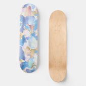 Camouflage Metallic Roze Blauw Goud Abstract Persoonlijk Skateboard (Voorkant)