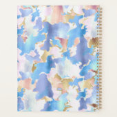 Camouflage Metallic Roze Blauw Goud Abstract Planner (Achterkant)