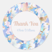 Camouflage Metallic Roze Blauw Goud Abstract Ronde Sticker (Voorkant)