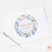 Camouflage Metallic Roze Blauw Goud Abstract Ronde Sticker (Envelop)