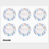 Camouflage Metallic Roze Blauw Goud Abstract Ronde Sticker (Vel)