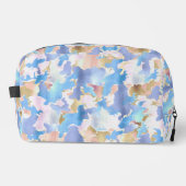 Camouflage Metallic Roze Blauw Goud Abstract Toilettasje (Voorkant)