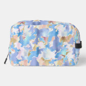 Camouflage Metallic Roze Blauw Goud Abstract Toilettasje (Achterkant)