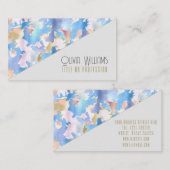 Camouflage Metallic Roze Blauw Goud Abstract Visitekaartje (Voorkant / Achterkant)