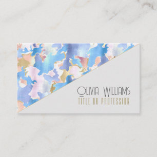 Camouflage Metallic Roze Blauw Goud Abstract Visitekaartje