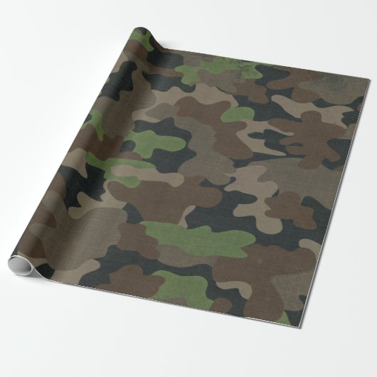 Camouflage Militair geïnspireerd Tactical Outdoor Cadeaupapier (Uitgerold)